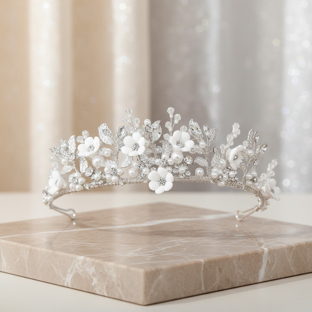 ATHENA COLLECTION - ALLURE LUXE TIARA - SILVER AHB140
