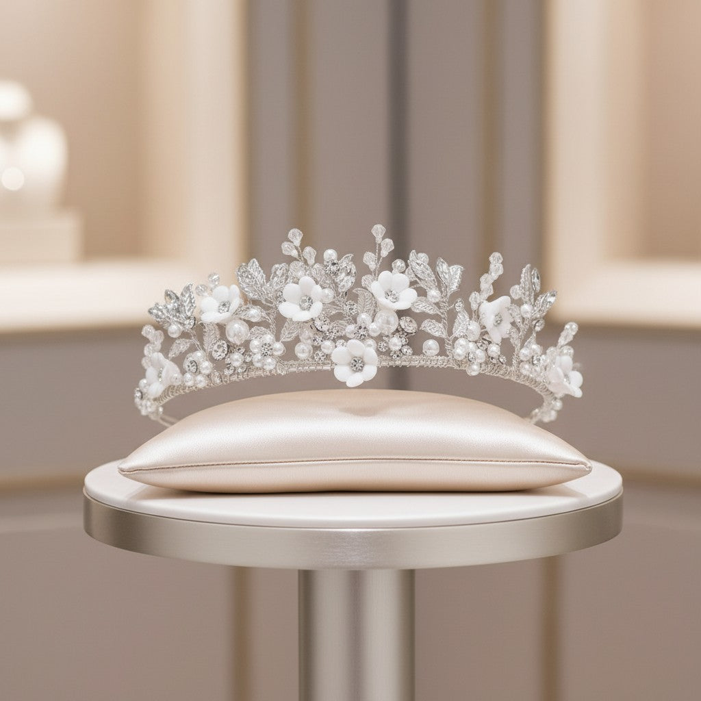 ATHENA COLLECTION - ALLURE LUXE TIARA - SILVER AHB140