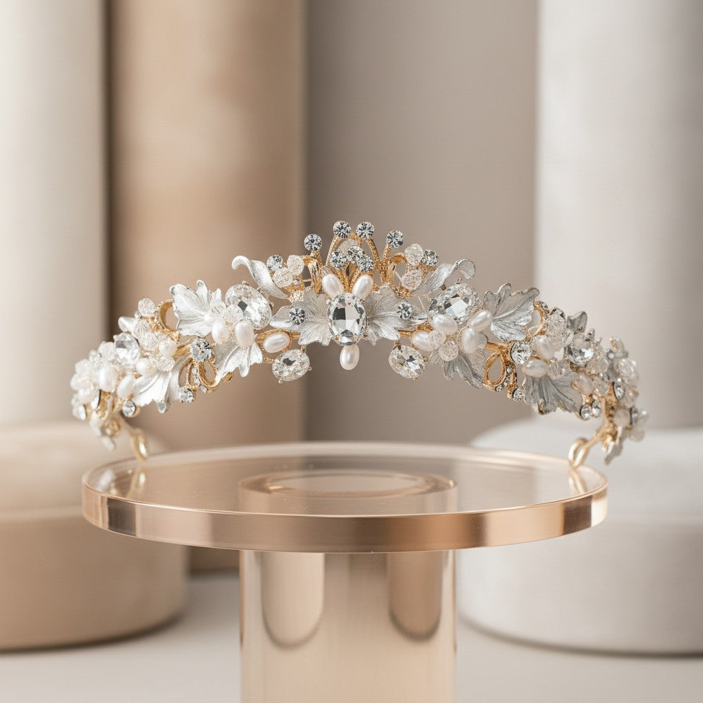 ATHENA COLLECTION - DIVINE TIARA  - GOLD AHB139