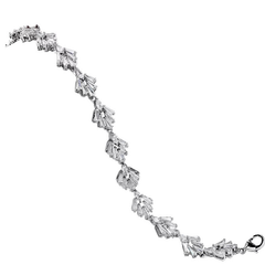CUBIC ZIRCONIA COLLECTION - GASTBY STYLE BRACELET - CZBR138 SILVER