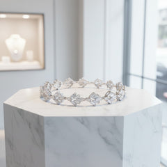 CUBIC ZIRCONIA COLLECTION - GASTBY STYLE BRACELET - CZBR138 SILVER