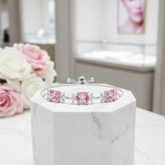 CUBIC ZIRCONIA COLLECTION - PINK DIVINE BRACELET - CZBR139 PINK