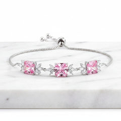 CUBIC ZIRCONIA COLLECTION - PINK DIVINE BRACELET - CZBR139 PINK