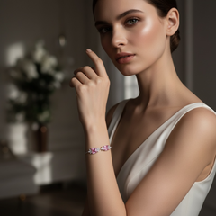 CUBIC ZIRCONIA COLLECTION - PINK DIVINE BRACELET - CZBR139 PINK