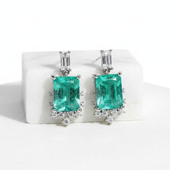 CUBIC ZIRCONIA EARRINGS - DAINTY SPARKLE EARRINGS - AQUA CZER660