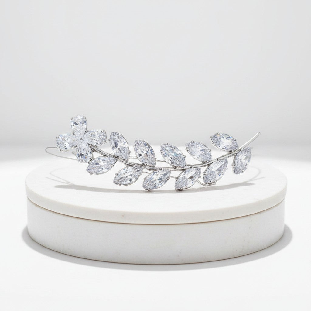 ATHENA COLLECTION - VINTAGE CHIC CLIP - CLIP768 SILVER