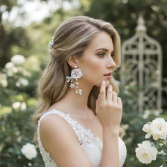 ATHENA COLLECTION - ROMANTIC ELEGANCE EARRINGS - CZER662 SILVER
