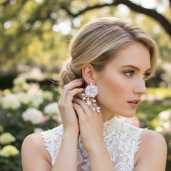 ATHENA COLLECTION - ROMANTIC ELEGANCE EARRINGS - CZER662 SILVER