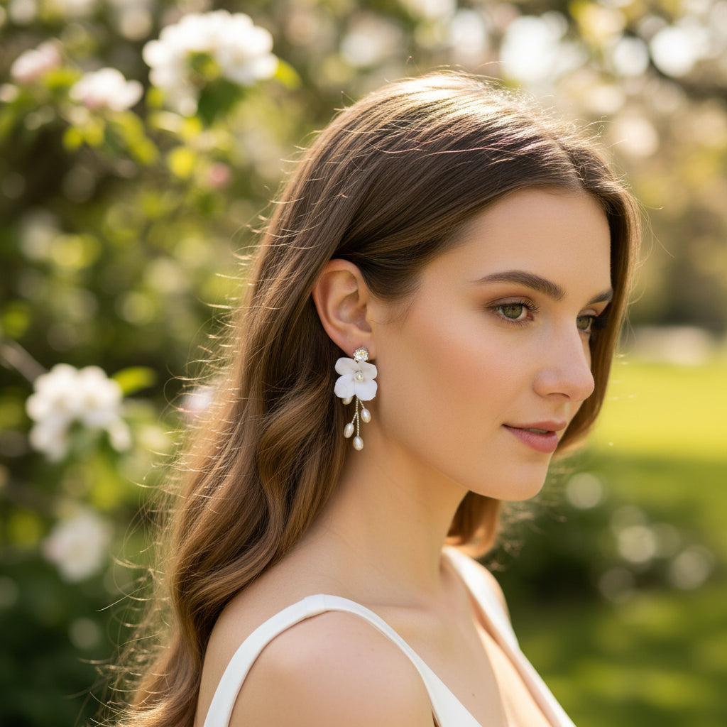 ATHENA COLLECTION - LILLIAN FRESHWATER PEARL EARRINGS - CZER664 SILVER