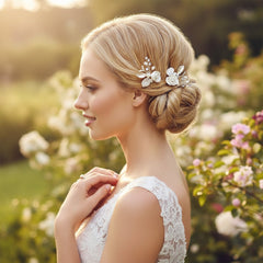ATHENA COLLECTION - GLAM ROSE HAIR PINS - (PAIR) PIN64 SILVER