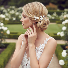 ATHENA COLLECTION - GLAM ROSE HAIR PINS - (PAIR) PIN64 SILVER