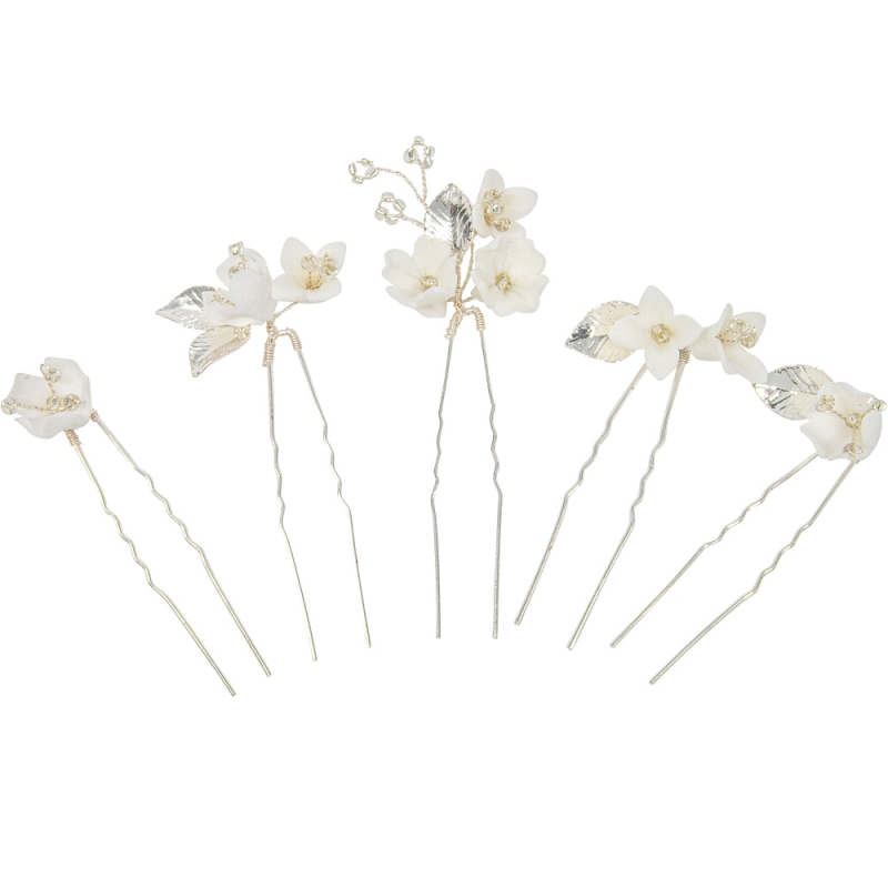 ATHENA COLLECTION - VINTAGE LUXE HAIR PIN SET - PIN 65 SILVER