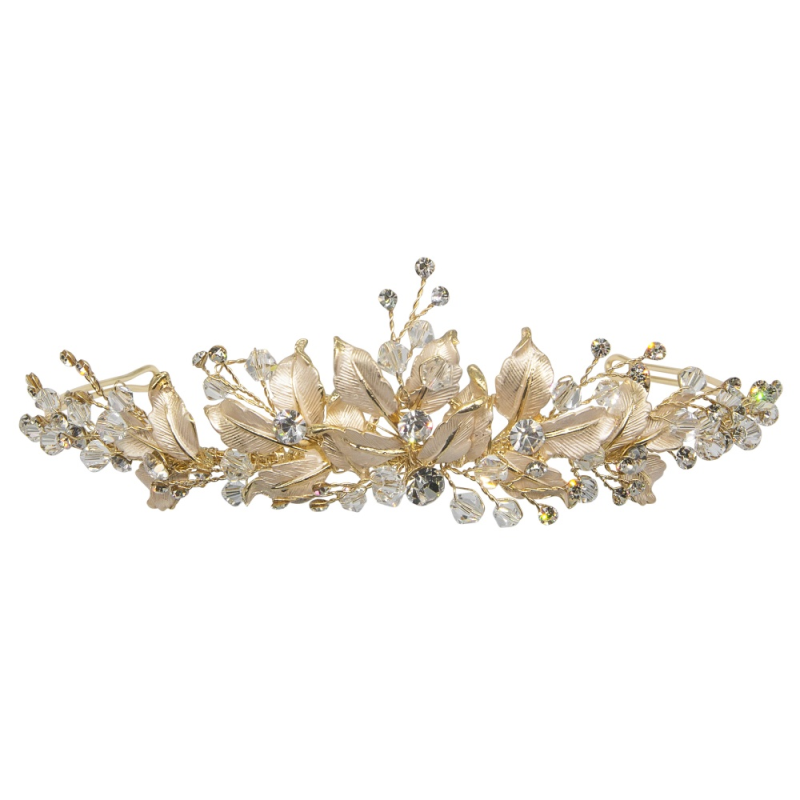 SASSB COLLECTION - SILVER EXTRAVAGANCE TIARA - (TIARA 23) 14K GOLD
