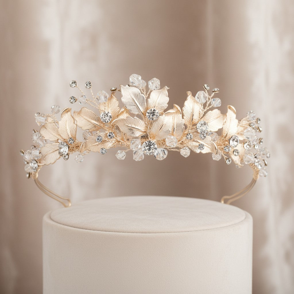 SASSB COLLECTION - SILVER EXTRAVAGANCE TIARA - (TIARA 23) 14K GOLD