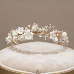 ATHENA COLLECTION - SPARKLING ROMANCE HEADBAND - AHB142 GOLD