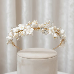 ATHENA COLLECTION - SPARKLING ROMANCE HEADBAND - AHB142 GOLD