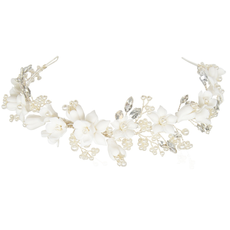 ATHENA COLLECTION - SPARKLING ROMANCE HEADBAND - AHB142 SILVER