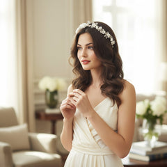 ATHENA COLLECTION - SPARKLING ROMANCE HEADBAND - AHB142 SILVER