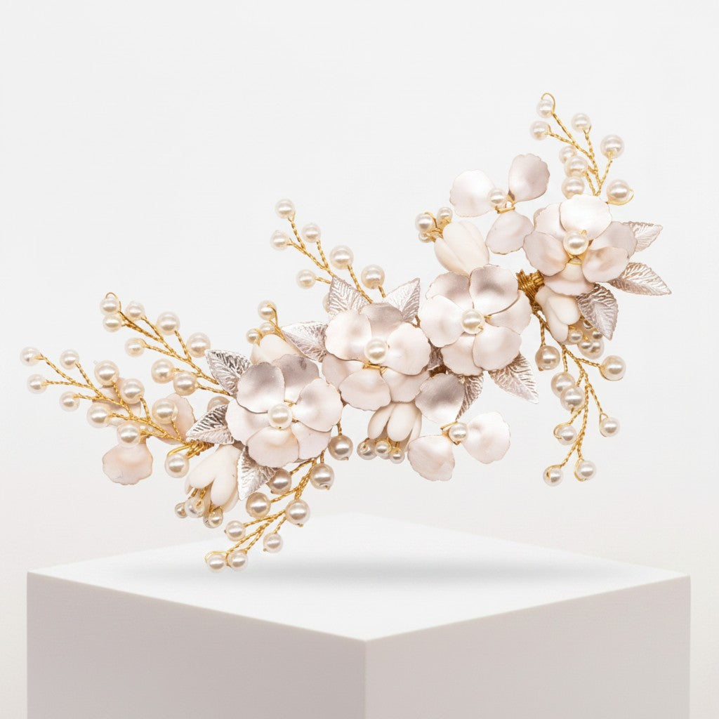 ATHENA COLLECTION - ENCHANTMENT FLORAL HEADPIECE - GOLD HC251