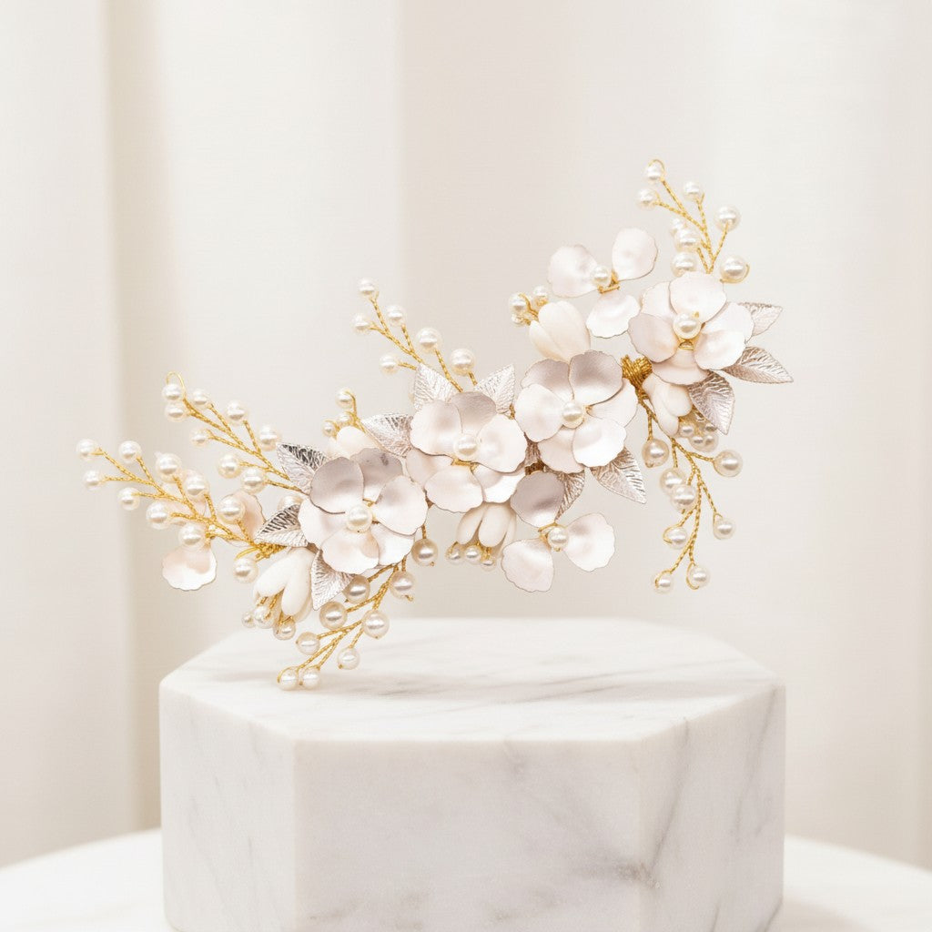 ATHENA COLLECTION - ENCHANTMENT FLORAL HEADPIECE - GOLD HC251