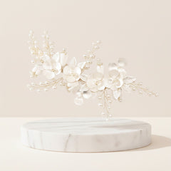 ATHENA COLLECTION - ENCHANTMENT FLORAL HEADPIECE -  HC251 SILVER