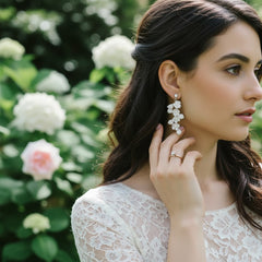 ATHENA COLLECTION - ALLURE FLORAL VINE EARRINGS - CZER665 SILVER