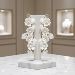 ATHENA COLLECTION - ALLURE FLORAL VINE EARRINGS - CZER665 SILVER