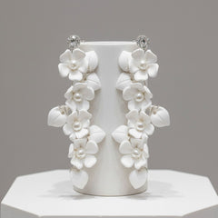 ATHENA COLLECTION - ALLURE FLORAL VINE EARRINGS - CZER665 SILVER