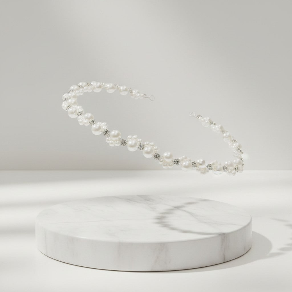 ATHENA COLLECTION - PEARL CLUSTER VINE - HP206 SILVER
