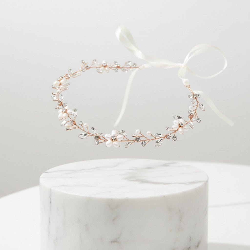 ATHENA COLLECTION - RADIANCE FRESHWATER PEARL VINE - HP207 ROSE GOLD