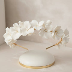 ATHENA COLLECTION - FLORAL ALLURE HEADBAND - AHB143 GOLD