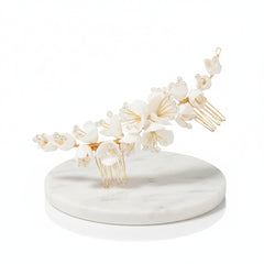 ATHENA COLLECTION - FLORAL EXTRAVAGANCE COMB - GOLD HC253