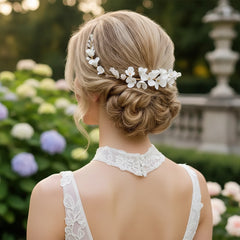 ATHENA COLLECTION - FLORAL EXTRAVAGANCE COMB -HC253 SILVER