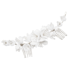 ATHENA COLLECTION - FLORAL EXTRAVAGANCE COMB -HC253 SILVER