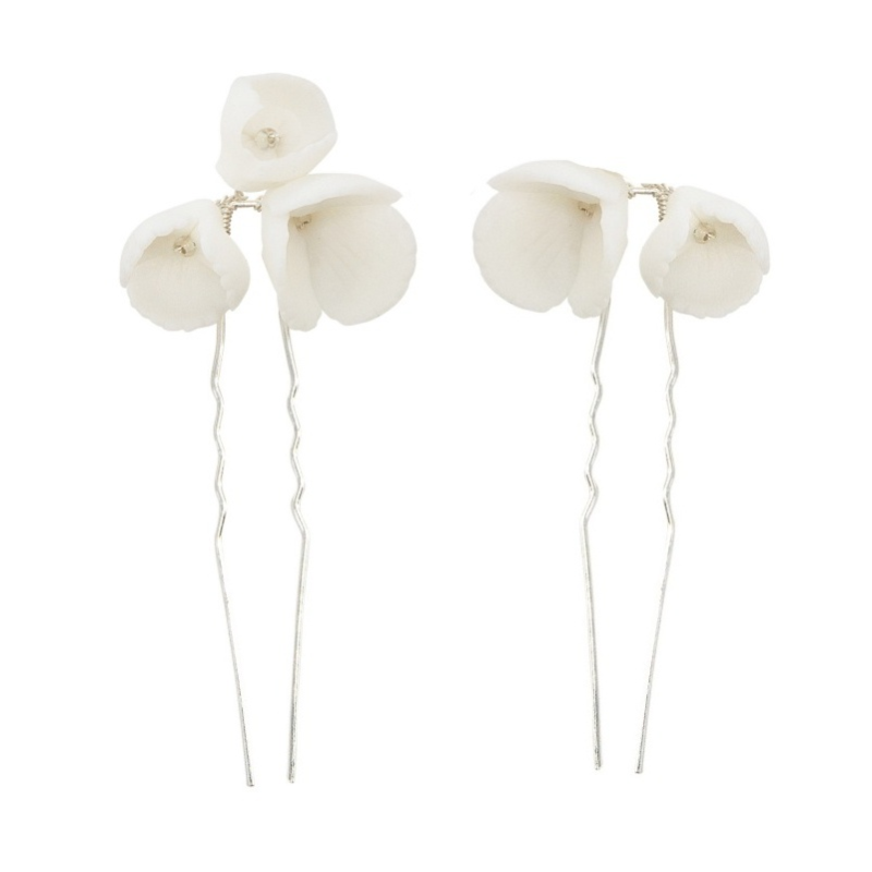 ATHENA COLLECTION - CHIC STARLET HAIR PINS - PIN67 SILVER (PAIR)