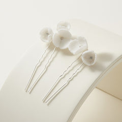 ATHENA COLLECTION - CHIC STARLET HAIR PINS - PIN67 SILVER (PAIR)