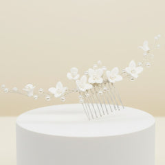 ATHENA COLLECTION - CHIC GARLAND COMB - HC257 SILVER