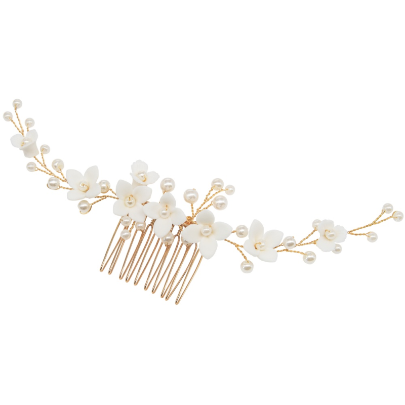 ATHENA COLLECTION - CHIC GARLAND COMB - HC257 GOLD