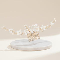 ATHENA COLLECTION - CHIC GARLAND COMB - HC257 GOLD