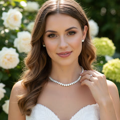 CUBIC ZIRCONIA COLLECTION - SIMPLY SPARKLE NECKLACE SET - CZNK180 SILVER
