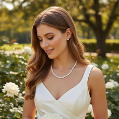 CUBIC ZIRCONIA COLLECTION - SIMPLY SPARKLE NECKLACE SET - CZNK180 SILVER
