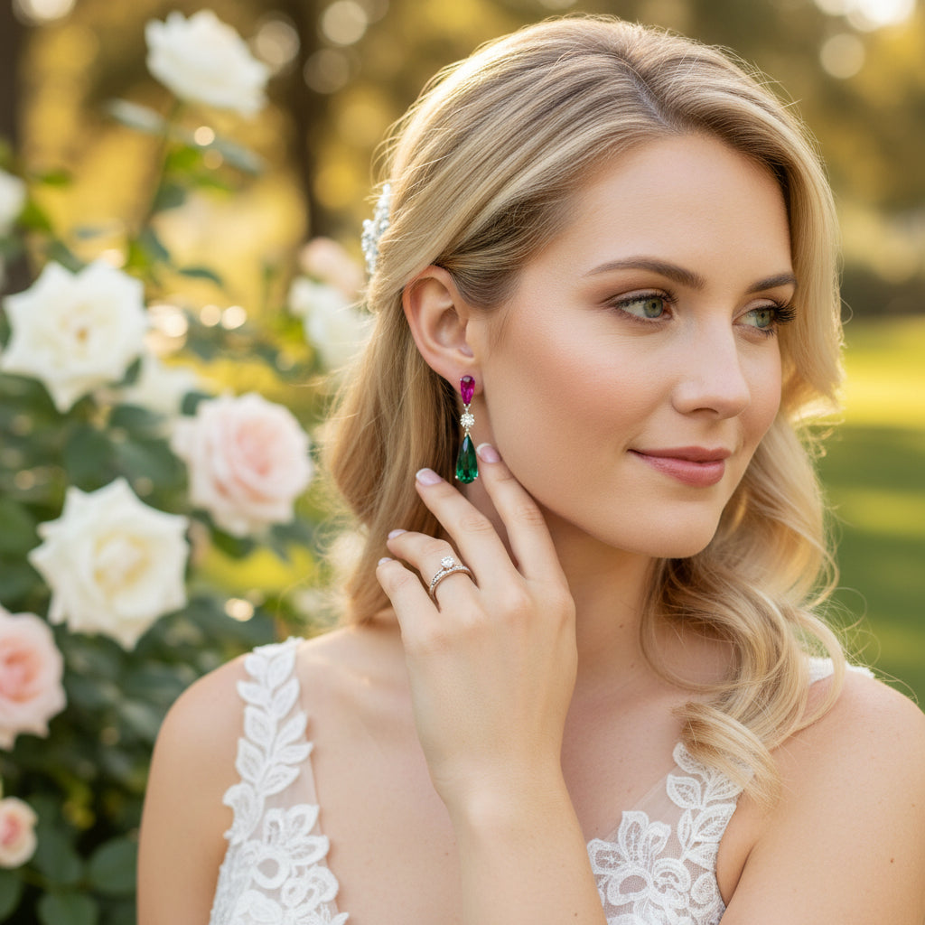 CUBIC ZIRCONIA COLLECTION - HOLLYWOOD  SPARKLE EARRINGS - CZER673