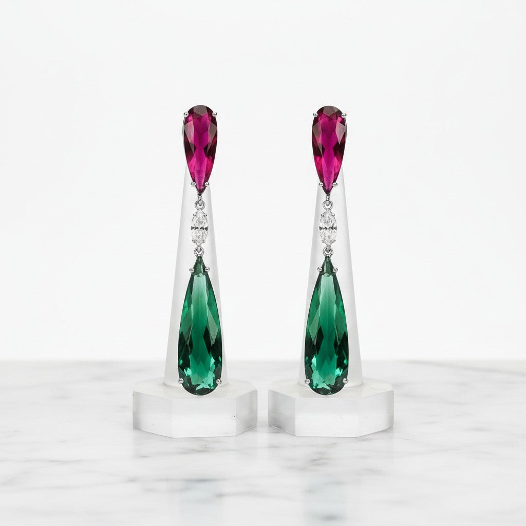 CUBIC ZIRCONIA COLLECTION - HOLLYWOOD  SPARKLE EARRINGS - CZER673