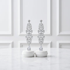 CUBIC ZIRCONIA COLLECTION - STUNNING STARLET EARRINGS - CZR679 SILVER