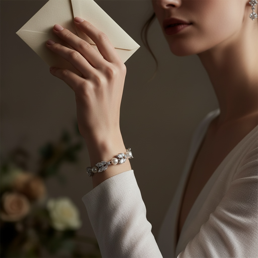 CUBIC ZIRCONIA COLLECTION - PERFECT PEARL BRACELET - CZBR142 SILVER
