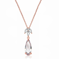 CUBIC ZIRCONIA COLLECTION - GLAM STARLET NECKLACE - CZNK112 (ROSE GOLD)
