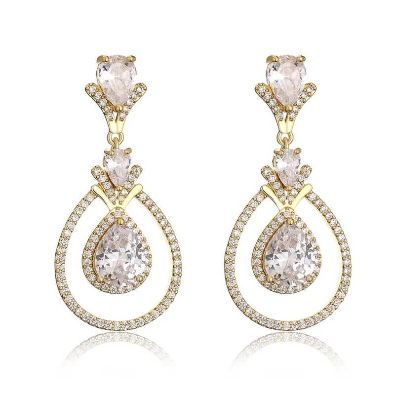 CUBIC ZIRC0NIA COLLECTION - GATBY EXTRAVAGANCE EARRINGS - CZER683 GOLD