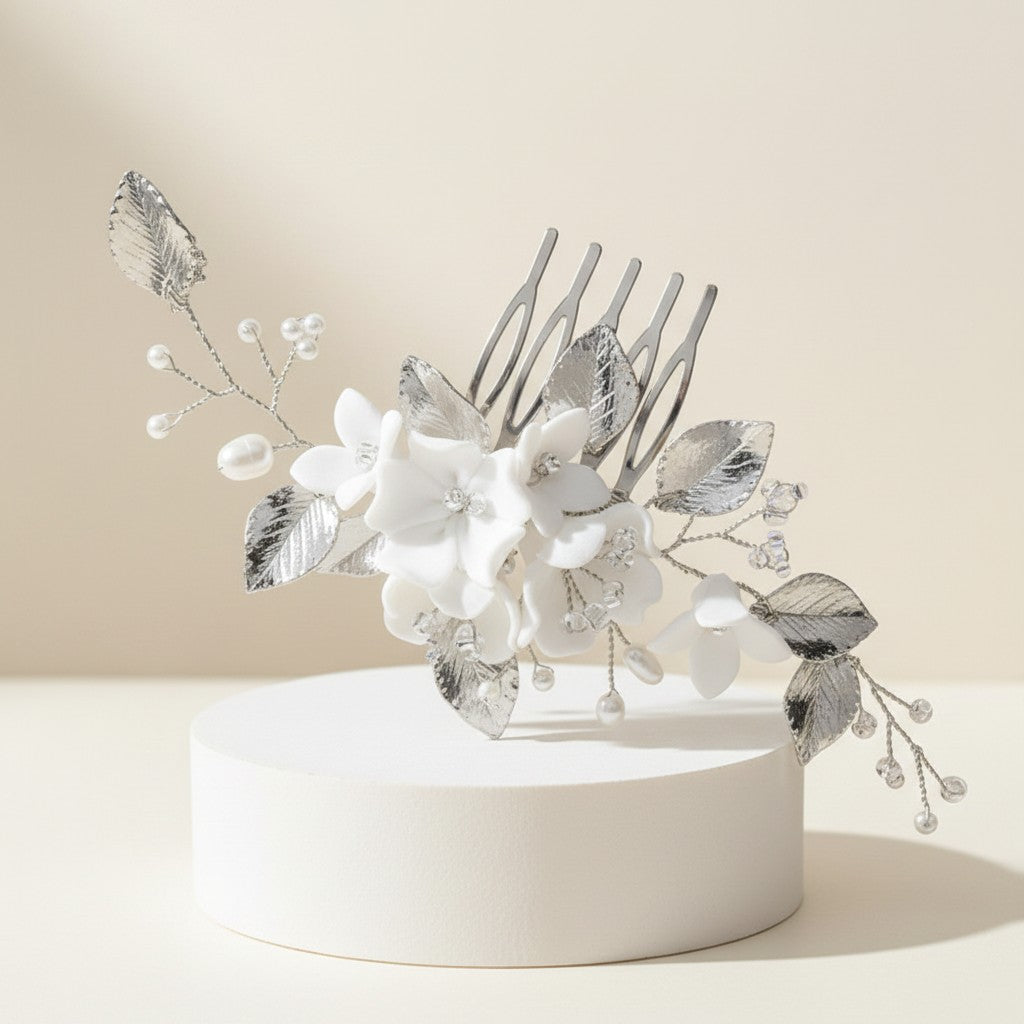 ATHENA COLLECTION - GLAMOUR HAIR COMB - HC255 SILVER