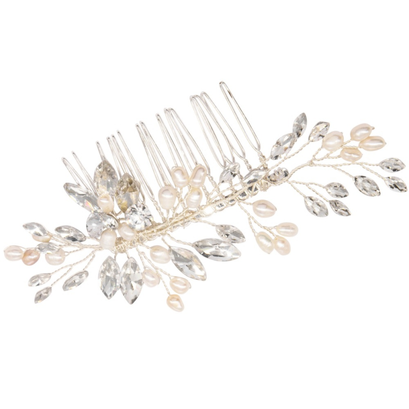 ATHENA COLLECTION - SYMPHONY OF PEARL COMB - HC258 SILVER