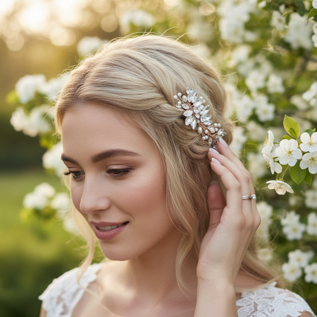 ATHENA COLLECTION - SYMPHONY OF PEARL COMB - HC258 ROSE GOLD